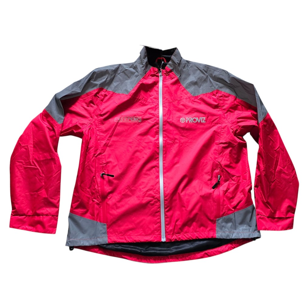 PROVIZ Nightrider‎ Reflective Cycling Jacket Red Gray UK20 EU48 US16 Women's